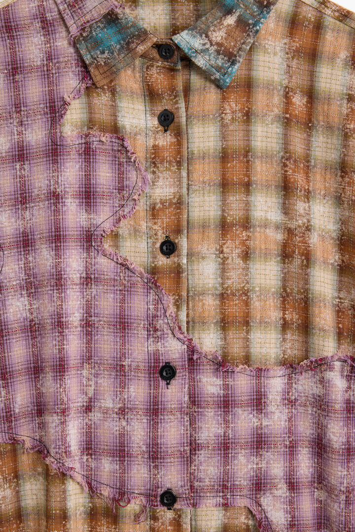 Camisa manga larga cuadros patch | Desigual