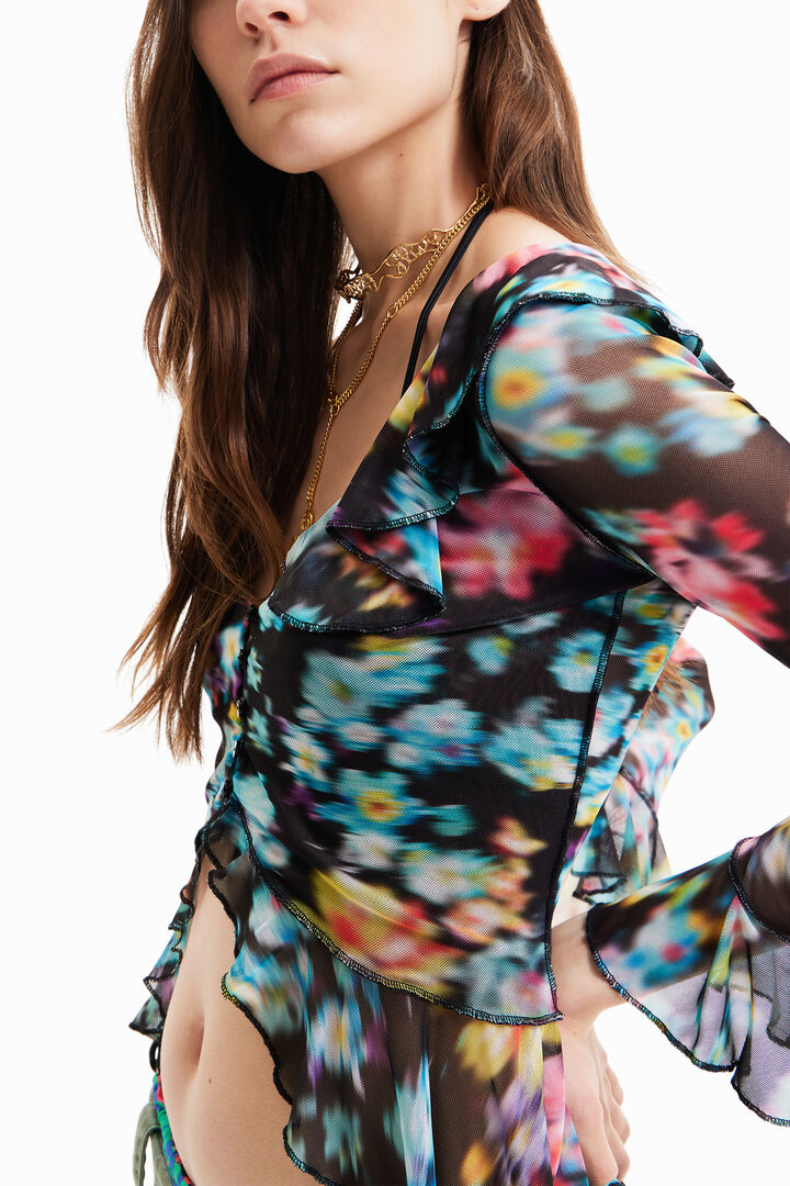 Camiseta volantes flores | Desigual