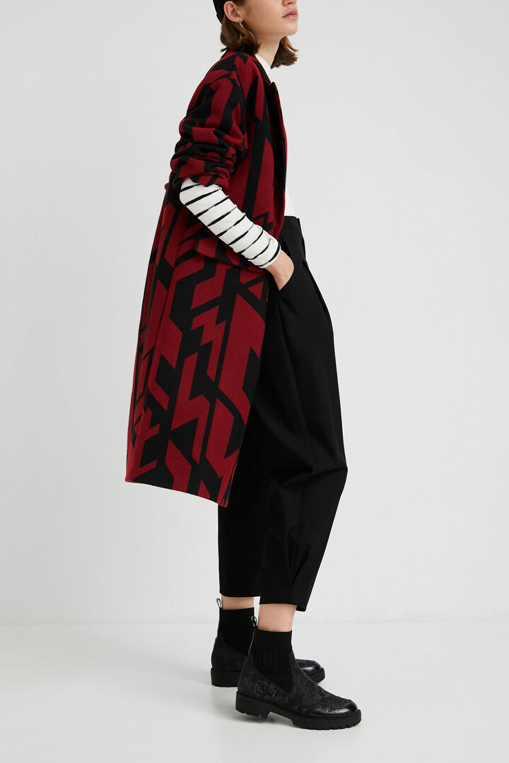 Oversized straight geometric coat | Desigual