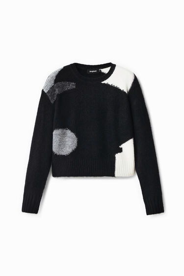 Knit jumper with geometric figures | Desigual