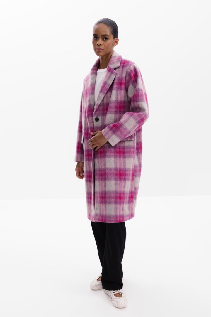 Rosa karierter Mantel | Desigual
