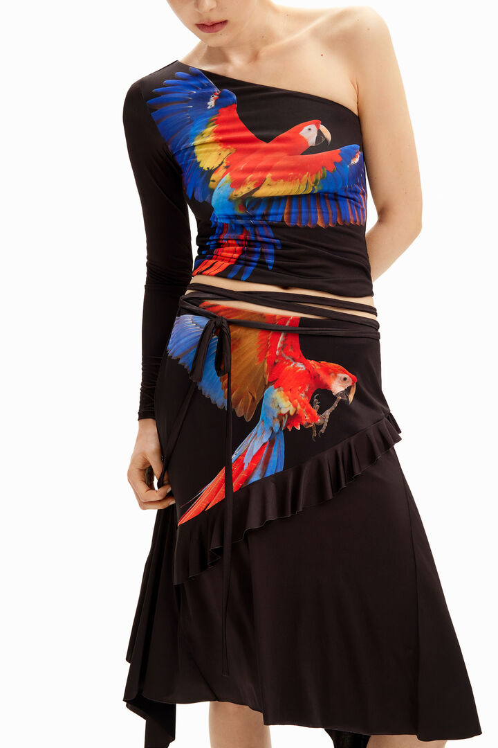 Jupe midi perroquet Tyler McGillivary | Desigual
