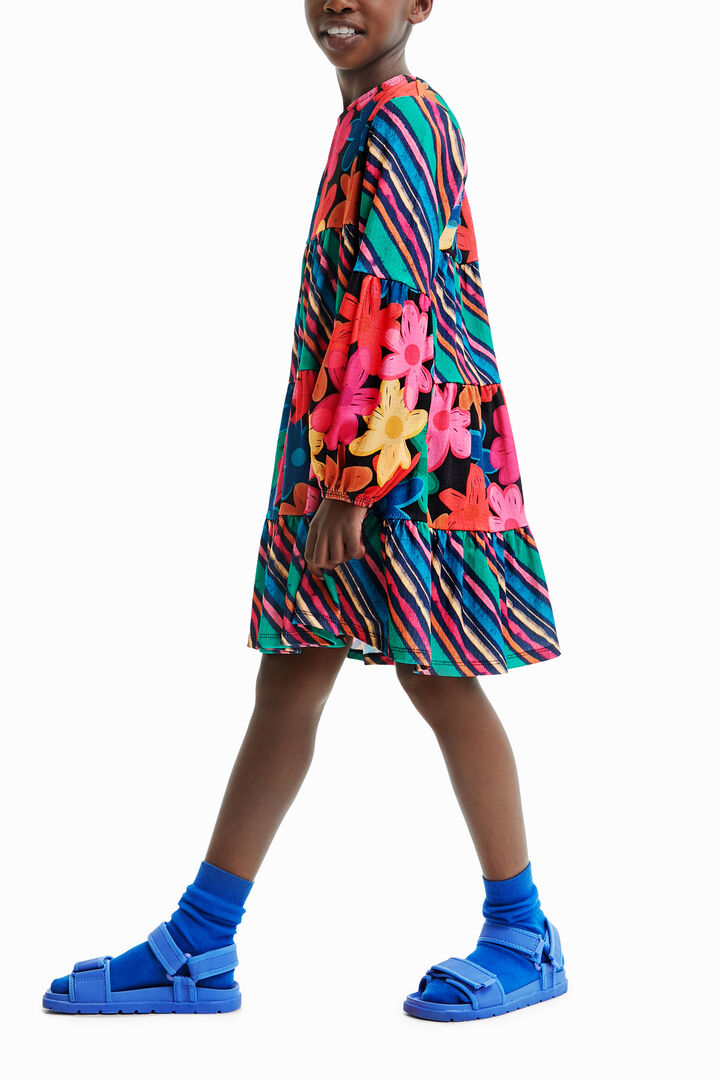 Stripy floral dress | Desigual