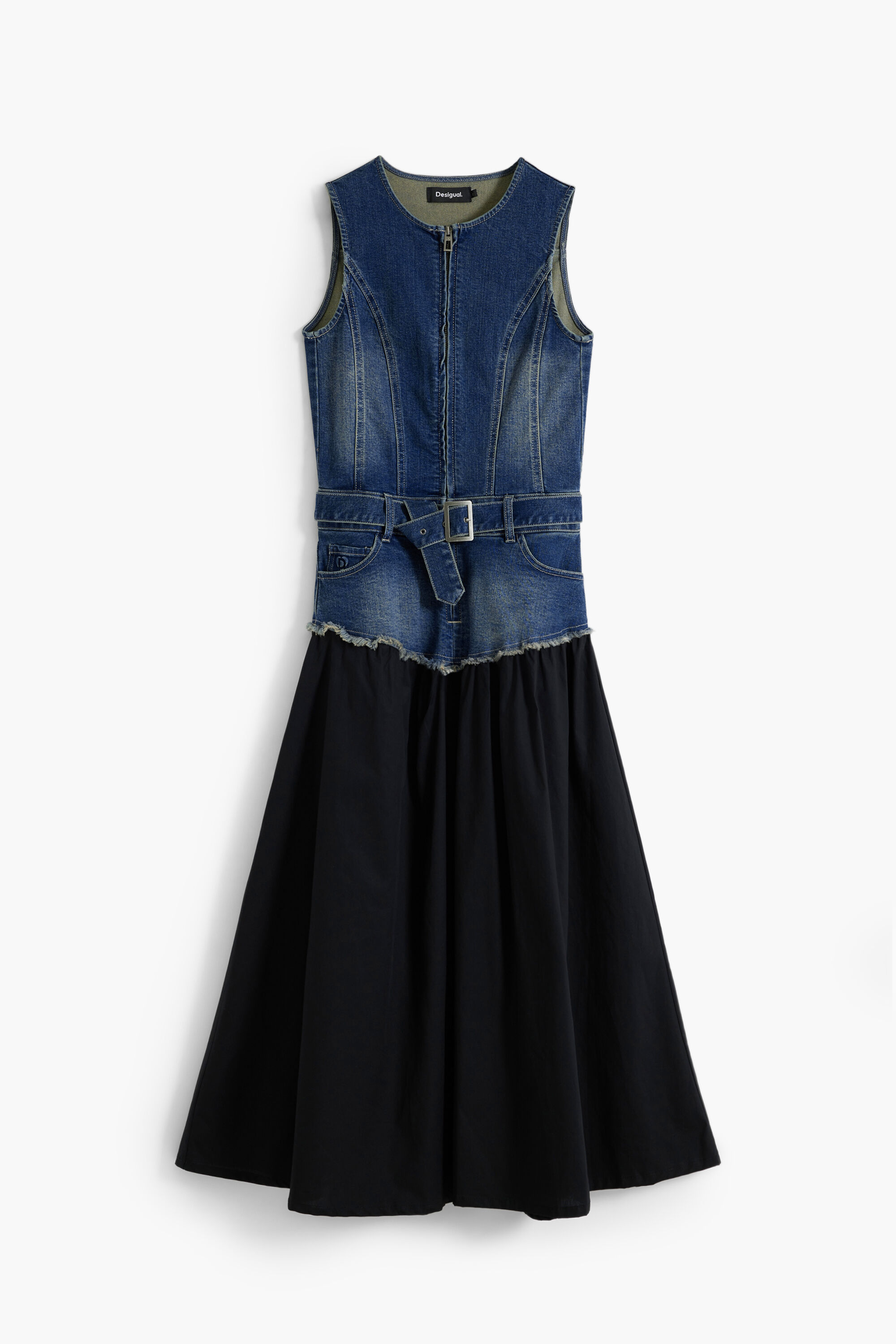 Gecombineerde denim jurk
