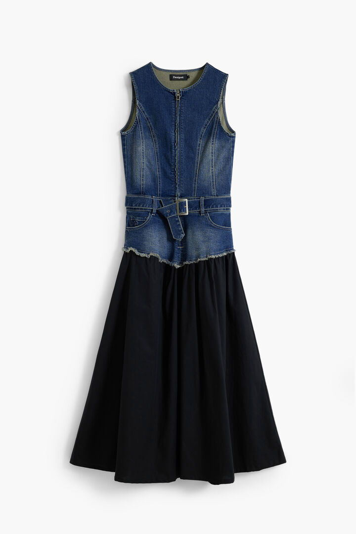 Denim combined dress
