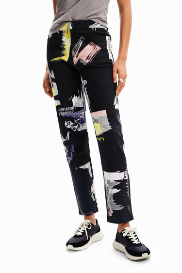 Straight collage trousers | Desigual