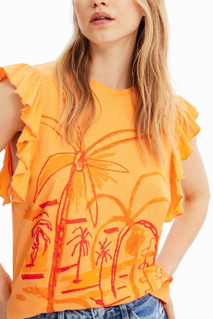 Illustration ruffle T-shirt | Desigual
