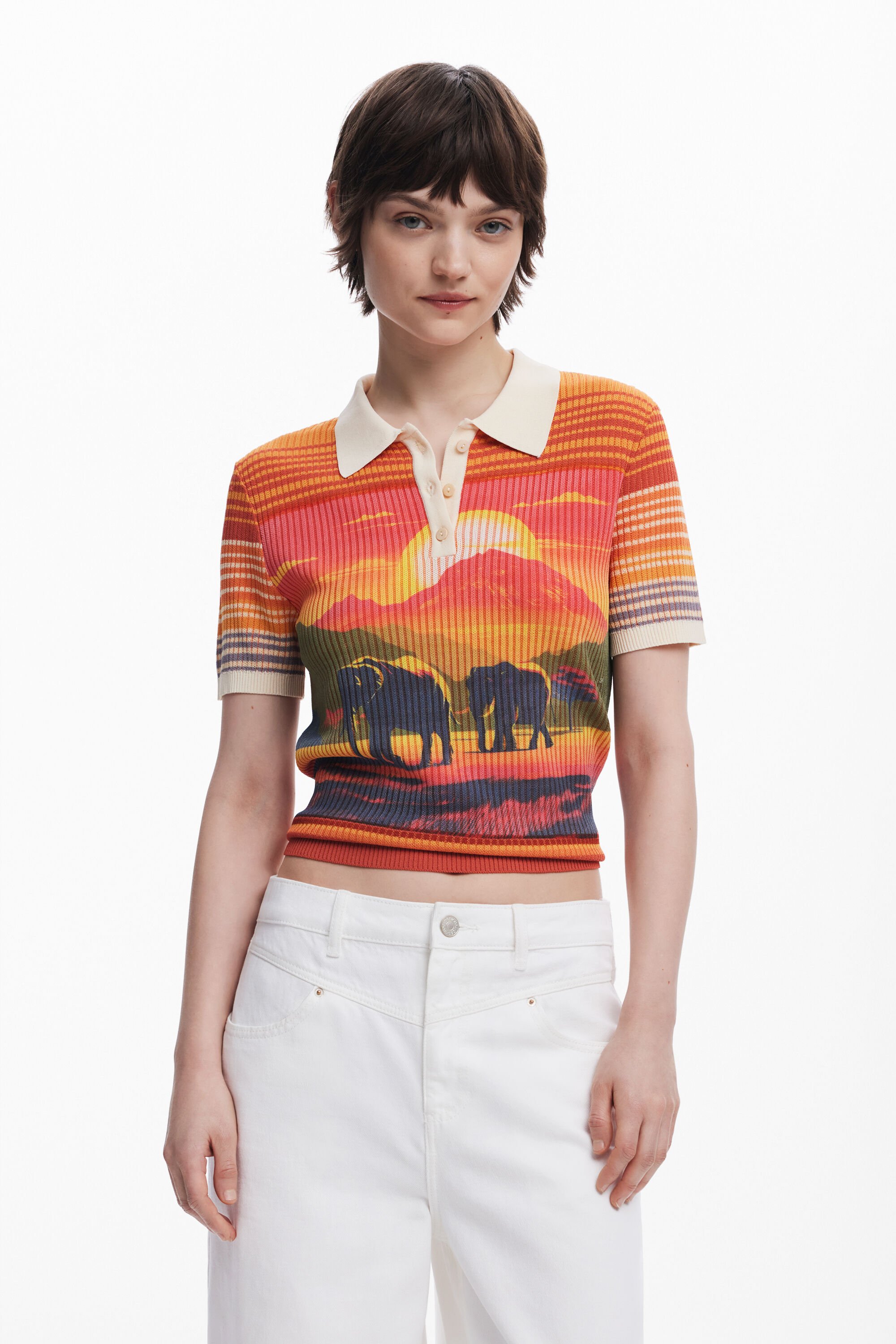 Elephant knit T-shirt