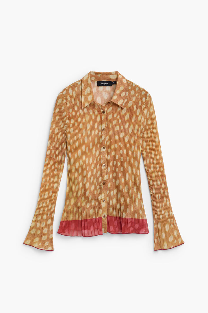 Geplooide bedrukte blouse