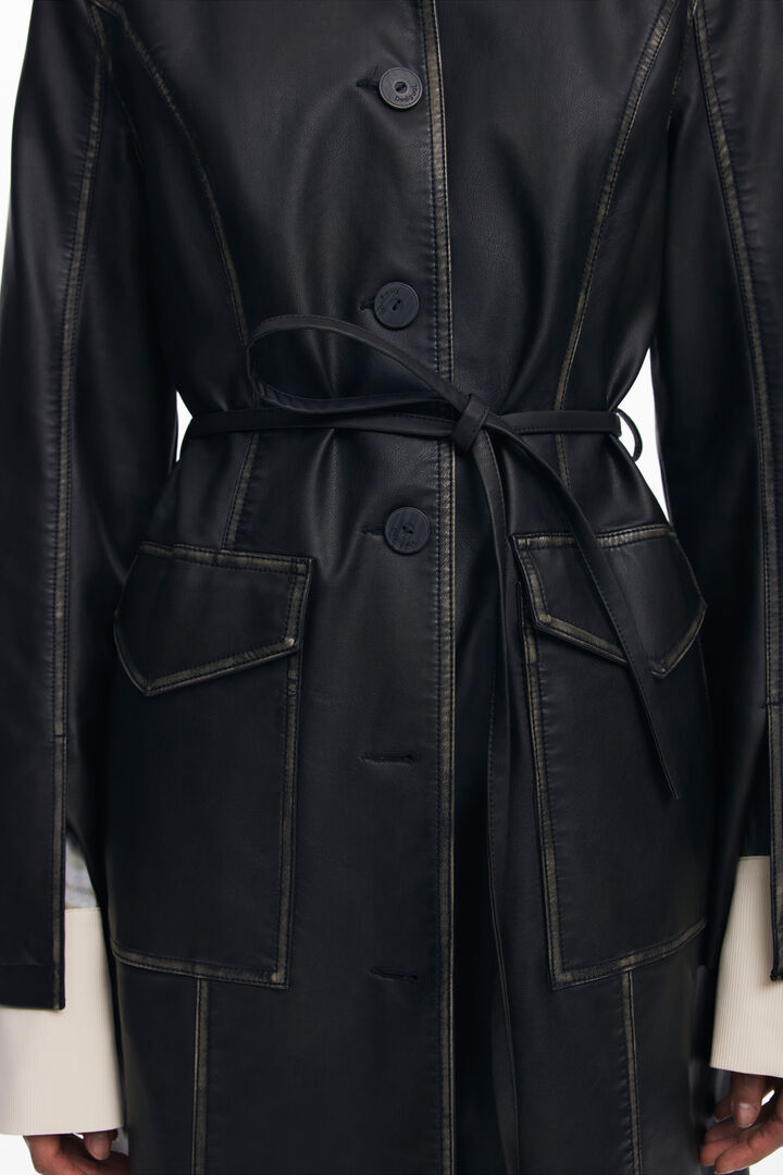 Lange Jacke in Lederoptik | Desigual