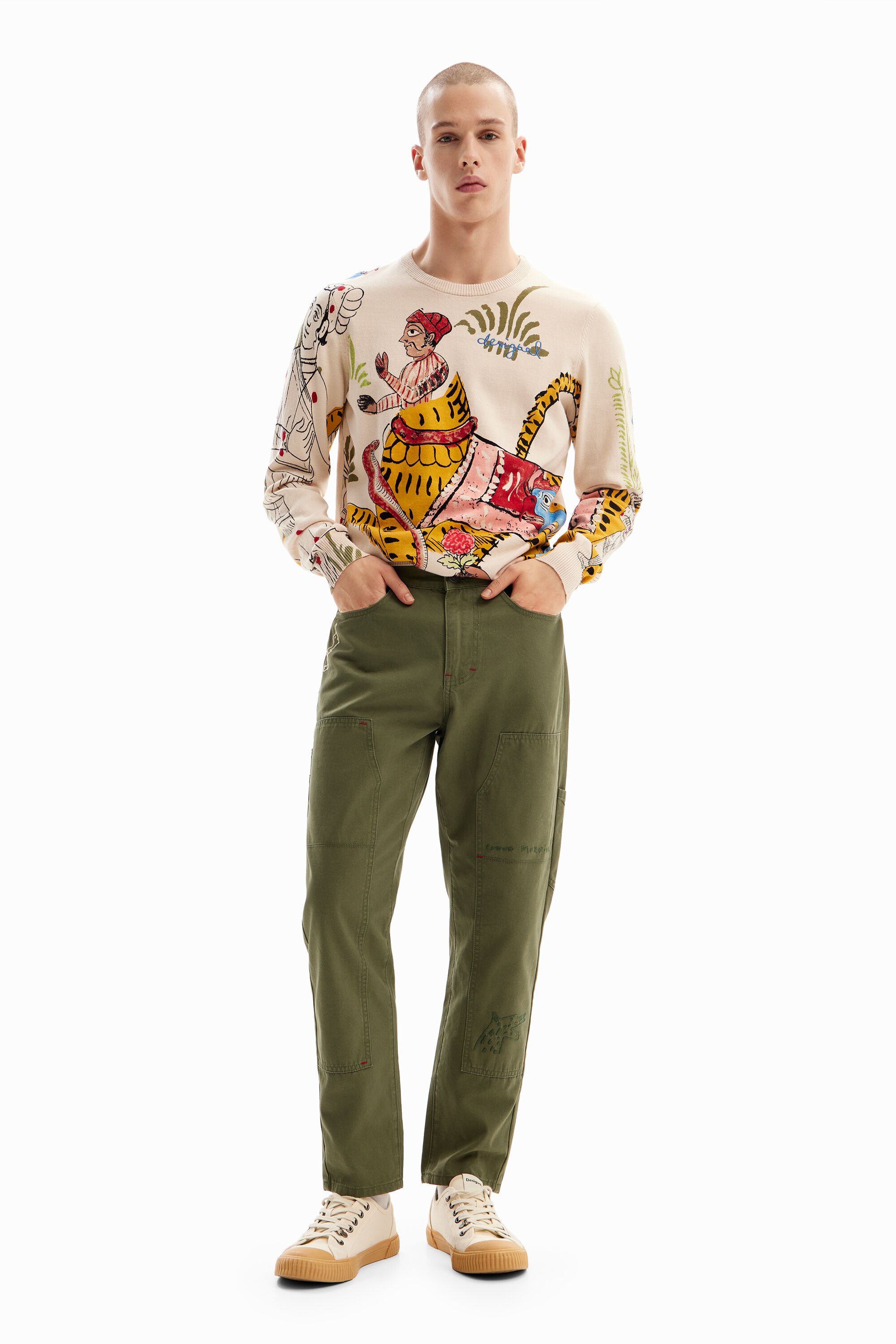 Desigual Trousers In Green