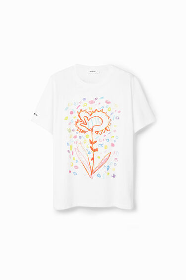 T-shirt décontracté fleur arty | Desigual
