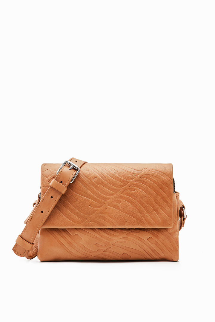 Small leather logo crossbody bag | Desigual
