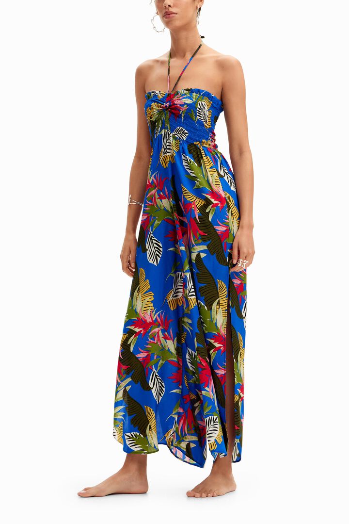 Longue combinaison dos nu tropicale | Desigual