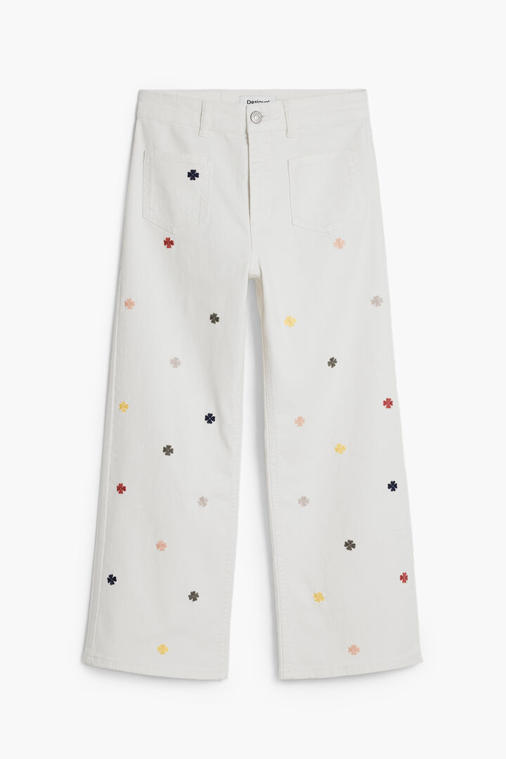 Culotte jeans with clovers | Desigual