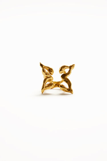 Zalio gold plated butterfly ring | Desigual