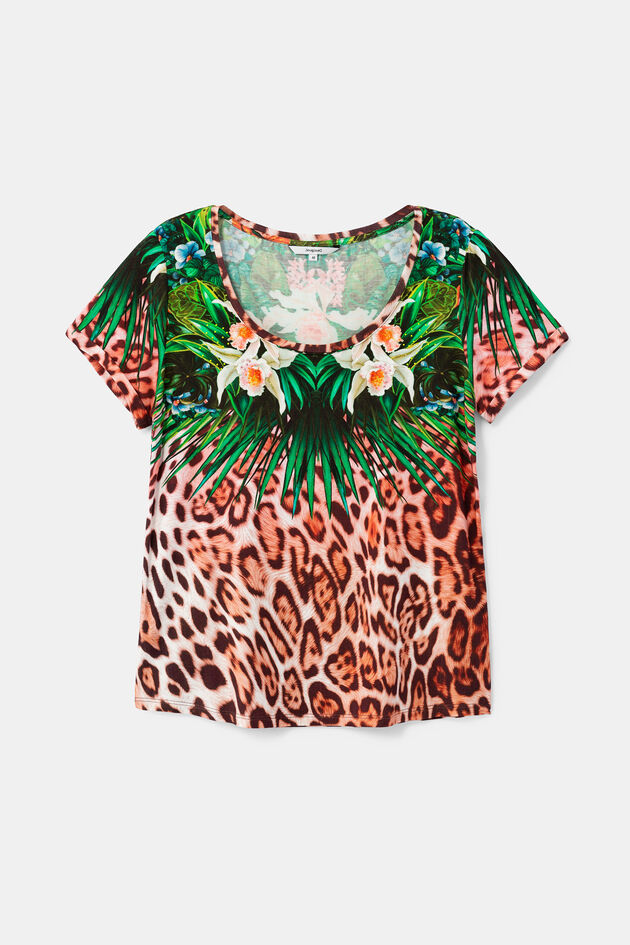 Multicolour animal print T-shirt