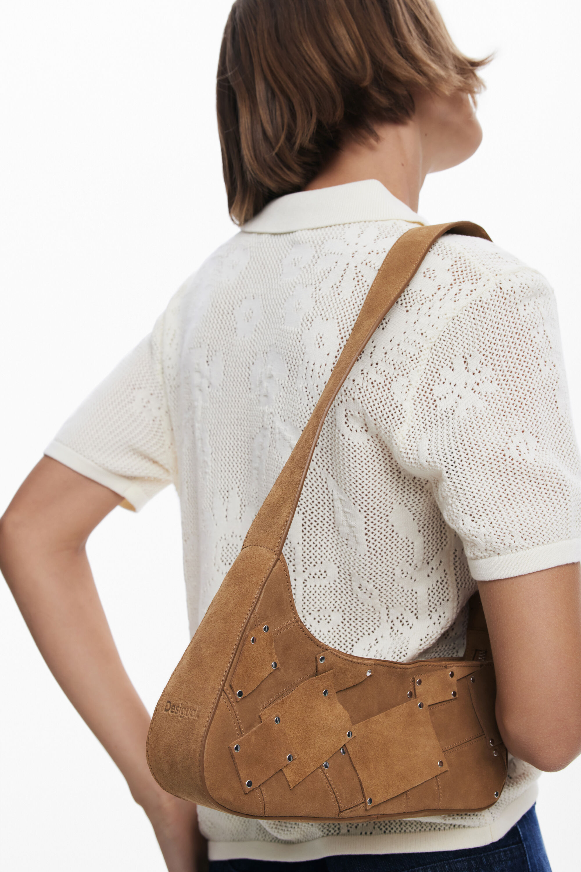 100% leather bag with small asymmetrical flap Women's I
