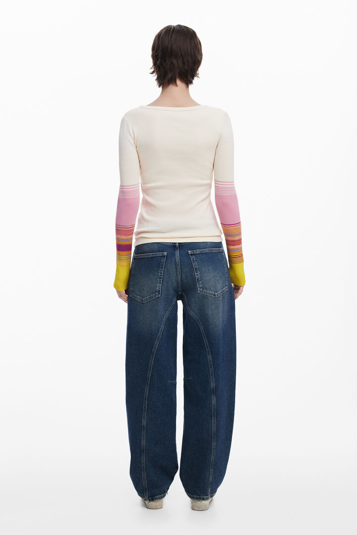 T-shirt with printed sleeves | Desigual