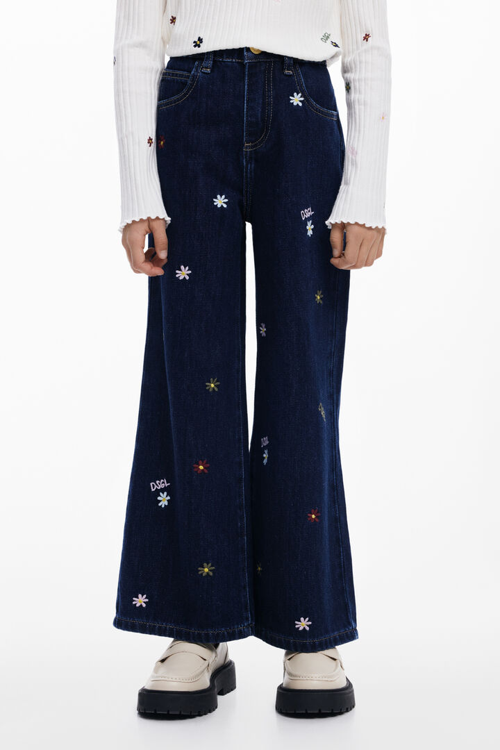 Texans cropped wide brodats | Desigual