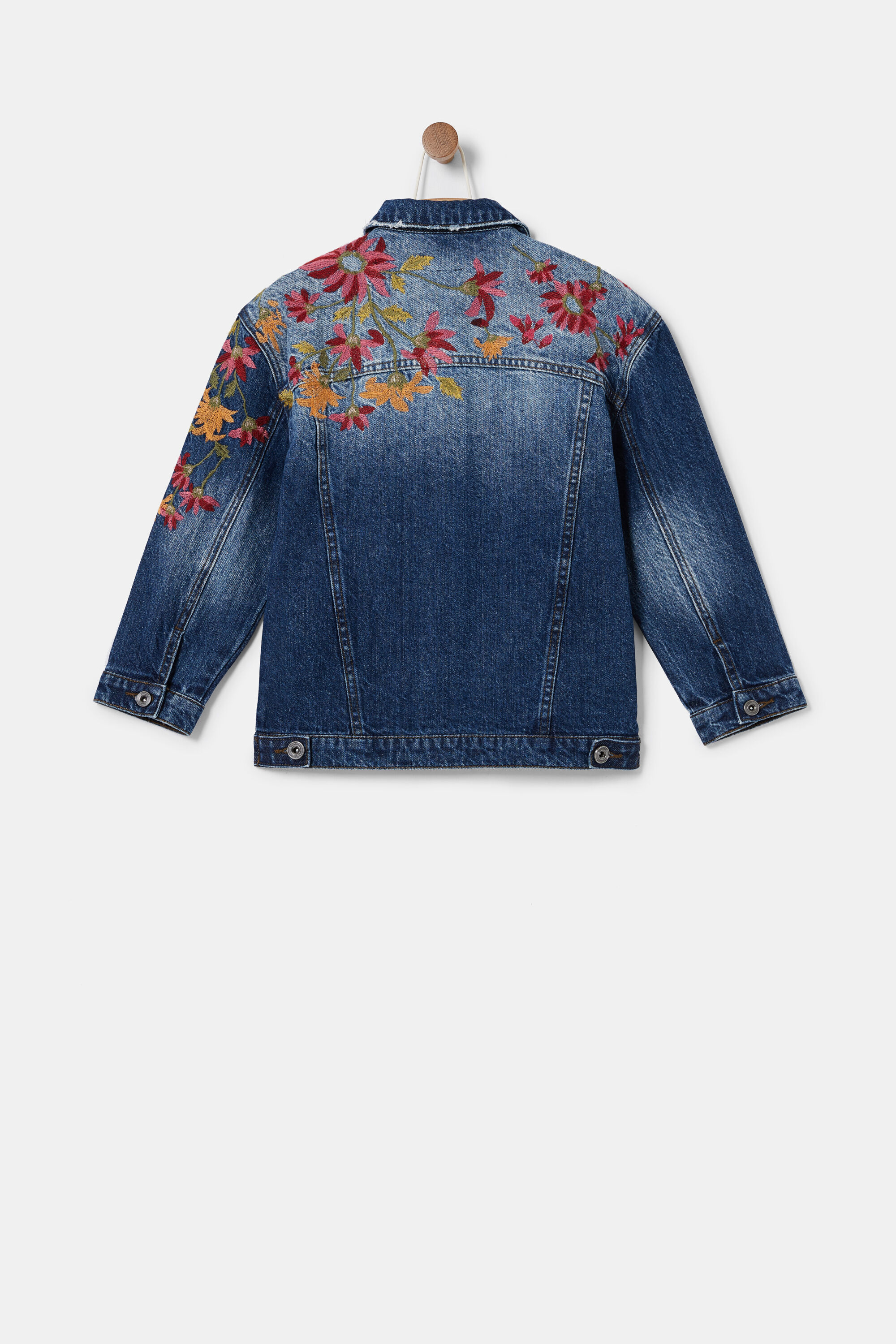 Oversize embroidered denim jacket