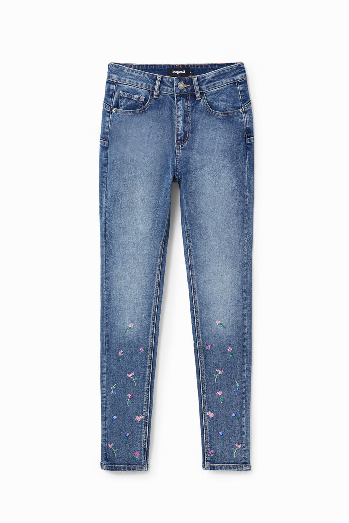 Push-up floral skinny jeans | Desigual