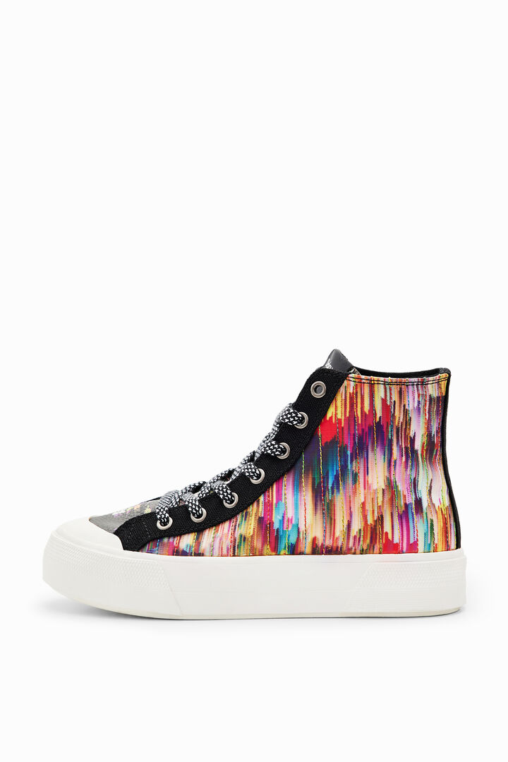 High-top glitch patchwork sneakers | Desigual