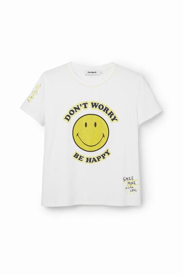 Majica s Smileyjem® iz okrasnih kamenčkov | Desigual