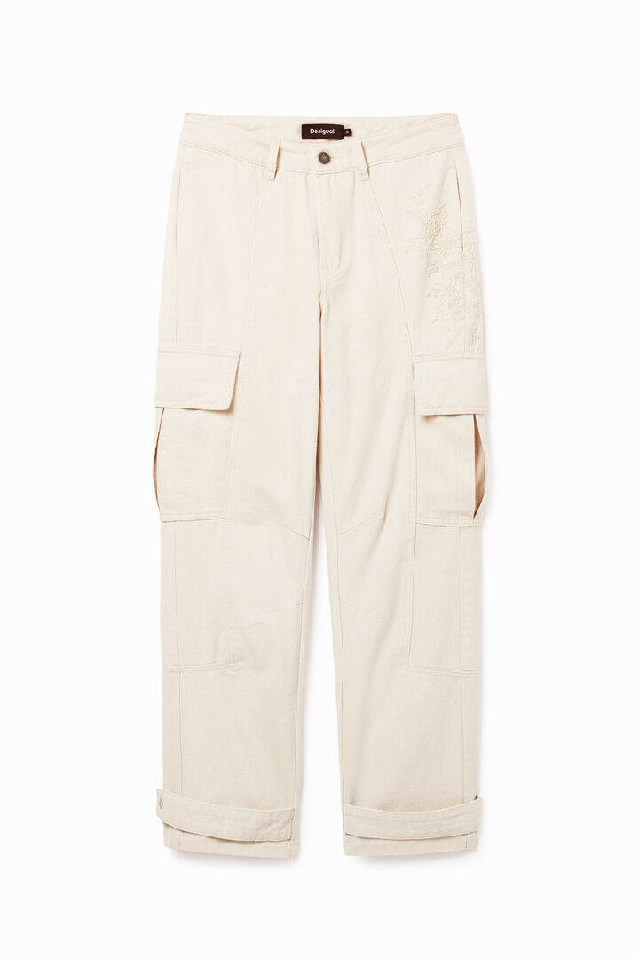 Embroidered cargo trousers
