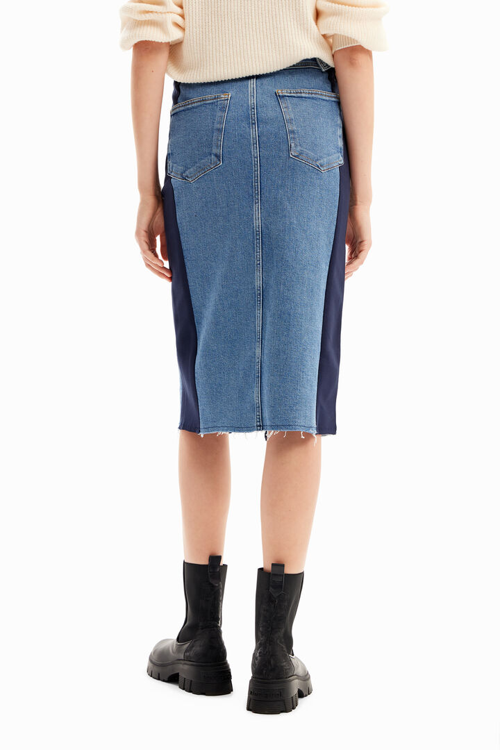 Faldilla midi denim franja | Desigual