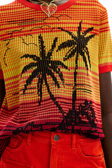 T-shirt malha palmeiras | Desigual
