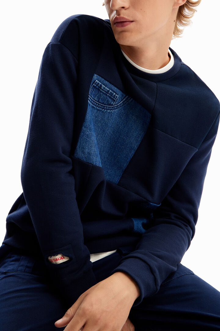 Denim patchwork sweatshirt | Desigual