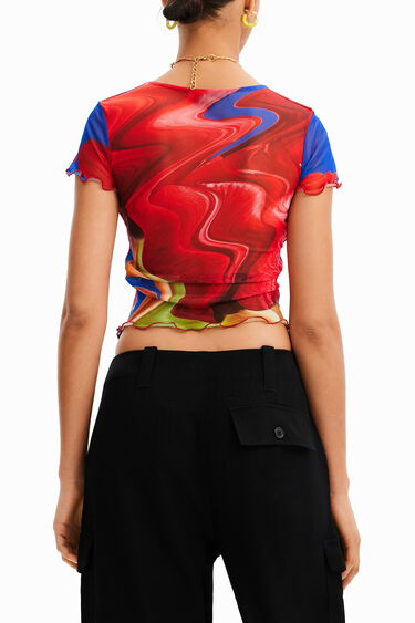 Camiseta corta tul marmoleado | Desigual