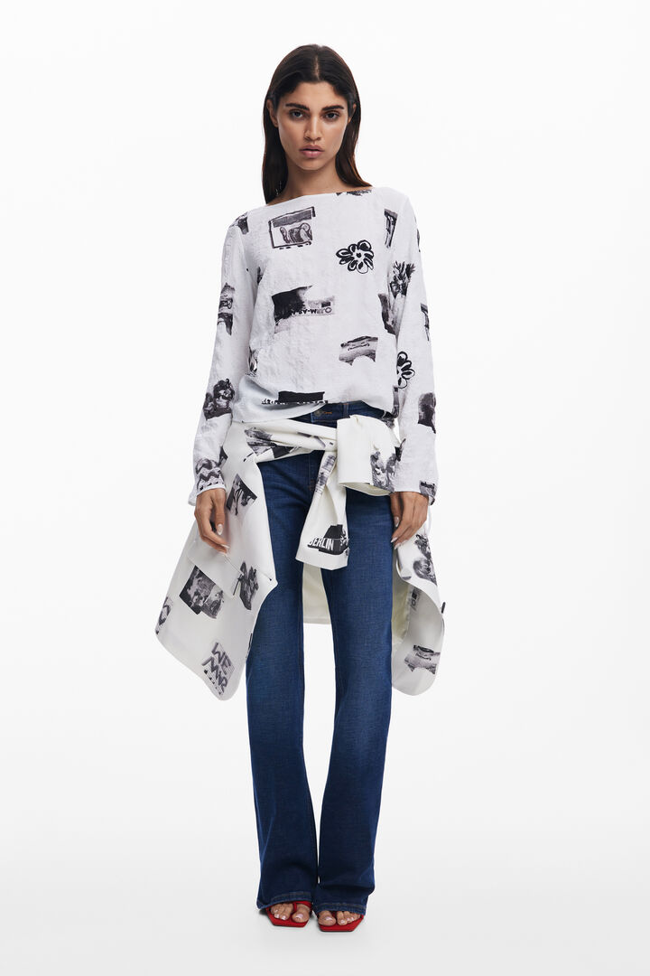 Blusa textura lazos | Desigual