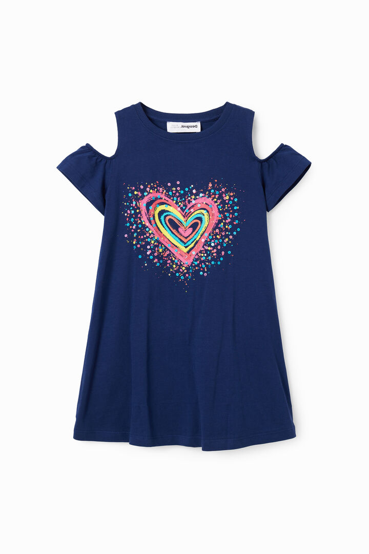 Heart cut-out T-shirt dress