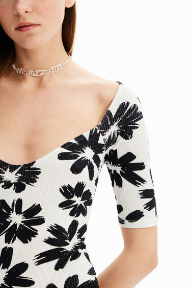 Bodi canalé flors | Desigual