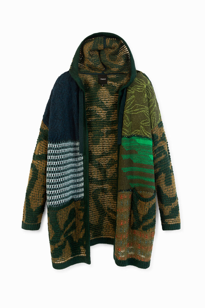 Hooded patch open jumper | Desigual