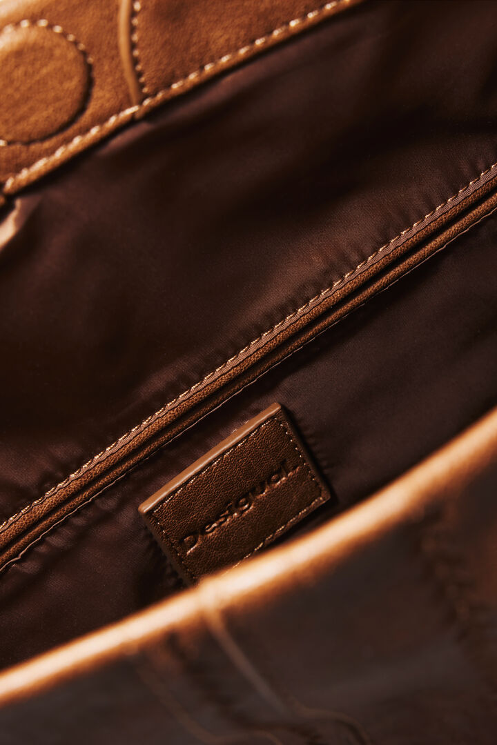 Bolso efecto piel bordados mediano | Desigual
