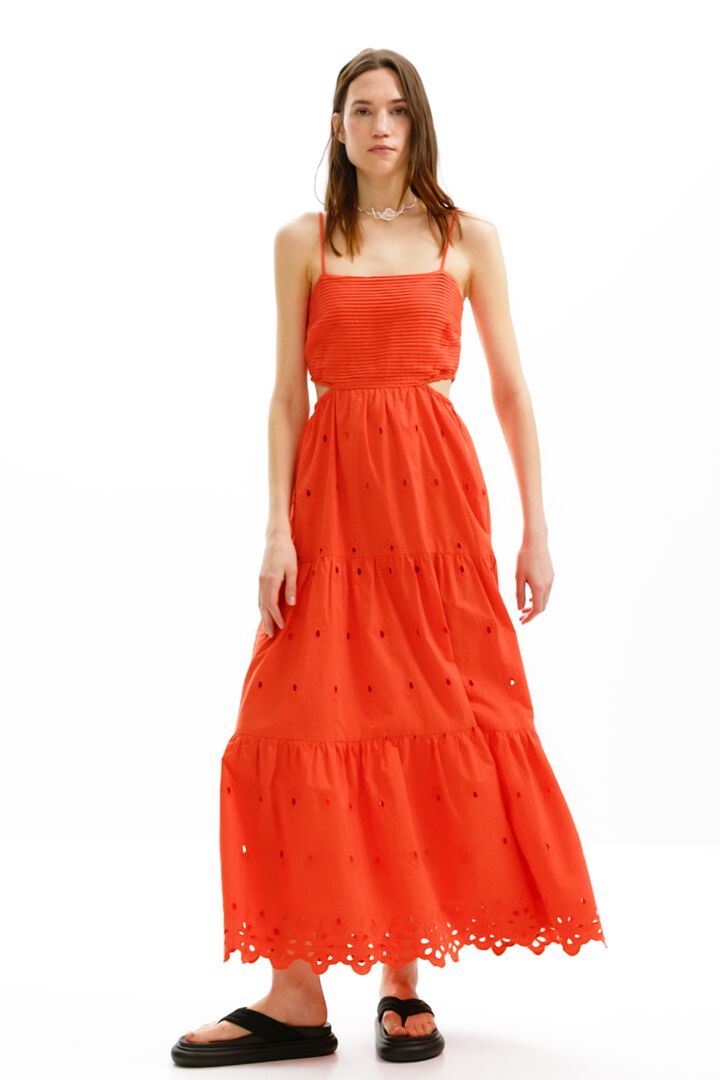 Vestido largo bordados cut-outs | Desigual