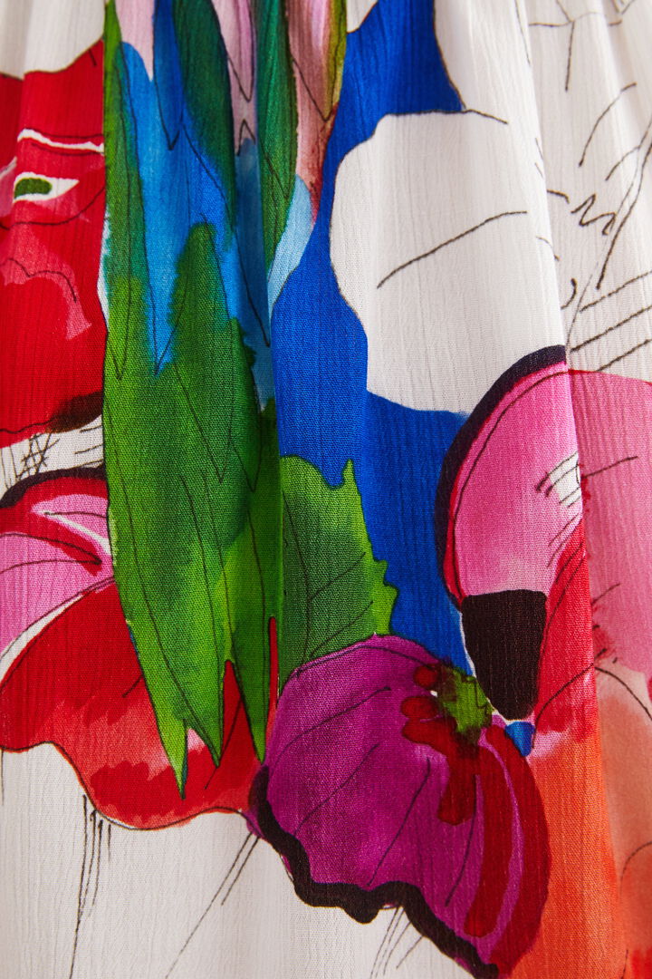 Halter nyakú blúz trópusi mintával | Desigual