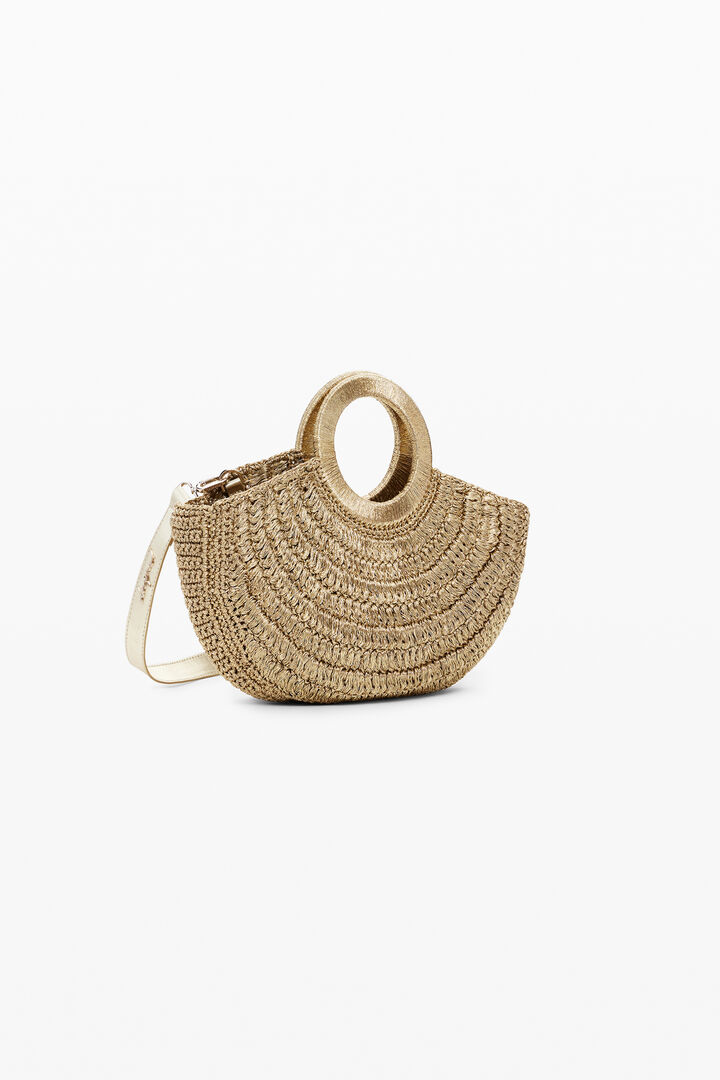 Medium raffia hoop bag | Desigual