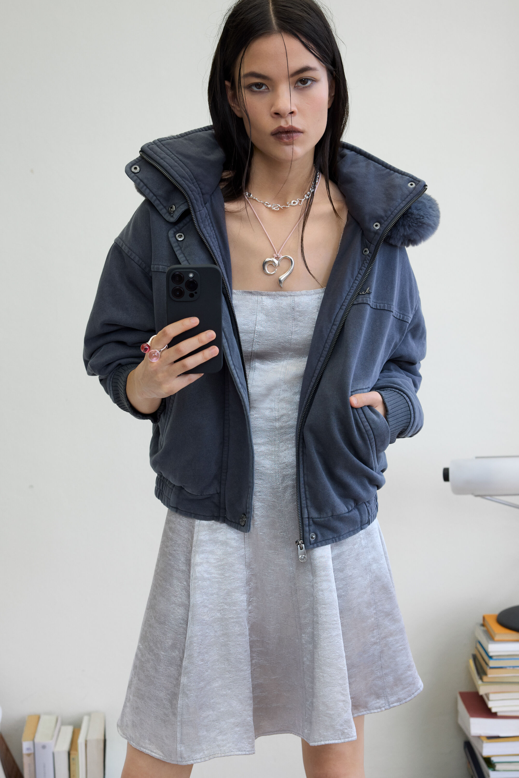 Jas met capuchon en bont