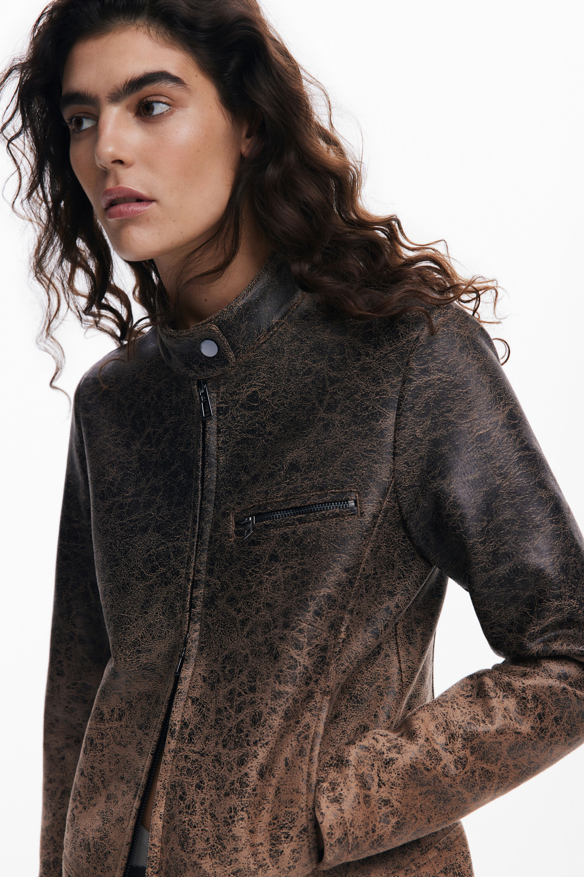 Aelfric Eden Womens Leather Jacket Oversized Y2k Faux