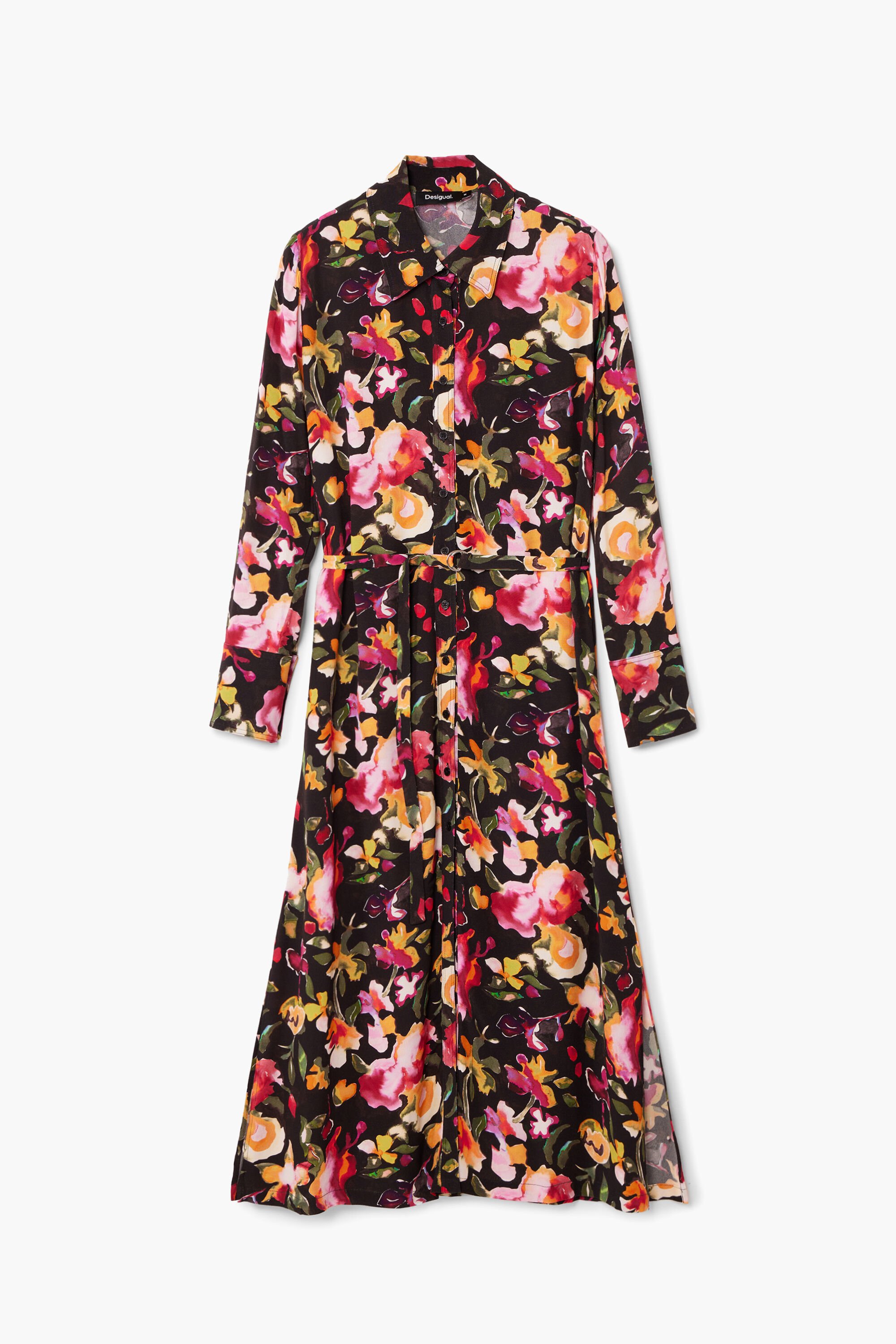 Zara floral shirt dress cheap