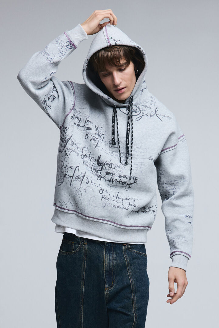 Hoodie with lettering | Desigual