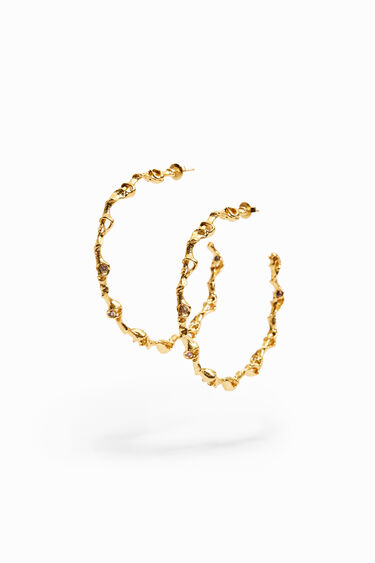 Zalio gold plated XL hoop earrings | Desigual