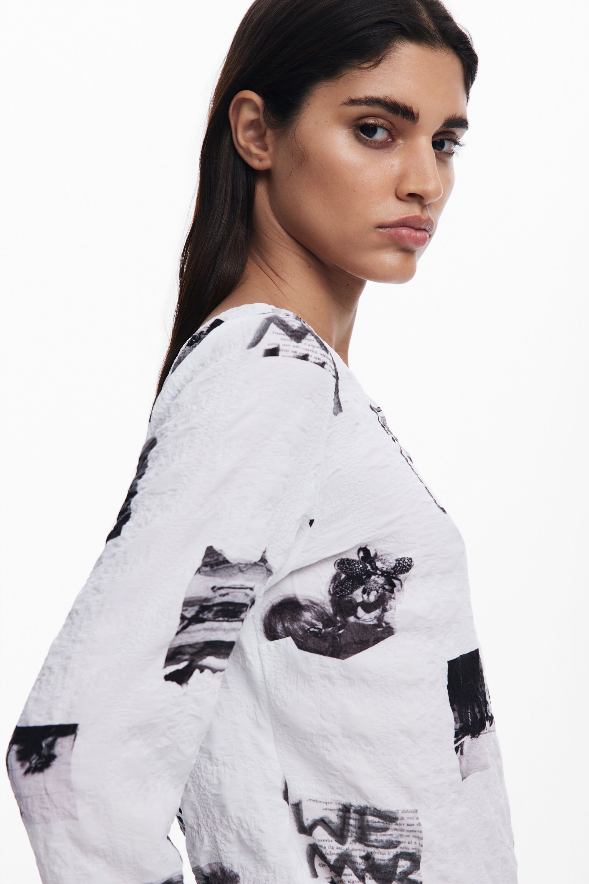 リボン付きテクスチャーブラウス I Desigual.com リボン付きテクスチャーブラウス I Desigual.com