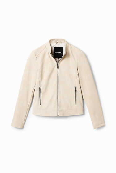 Jaqueta biker d'efecte pell girada | Desigual