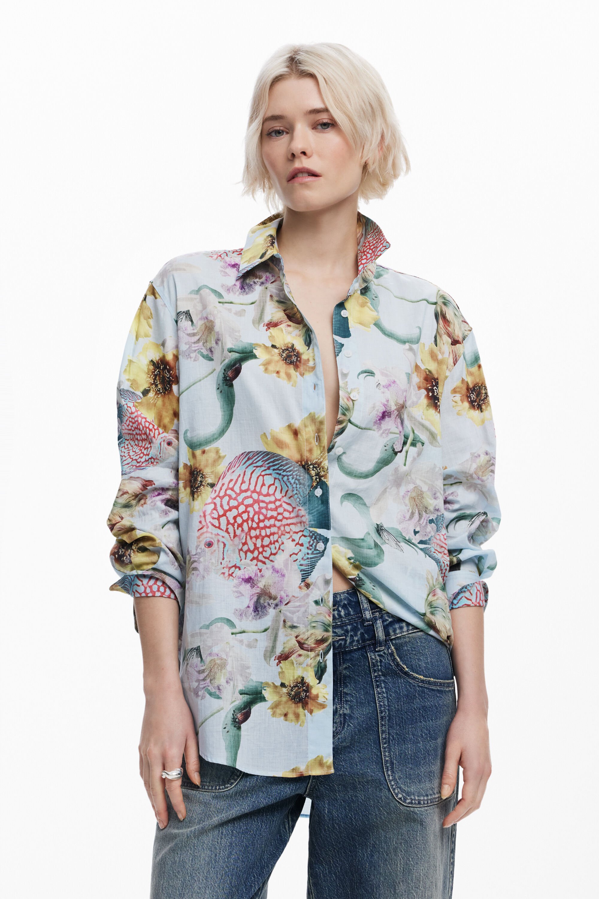 Desigual Overhemd ontworpen door Mr. Christian Lacroix - BLUE