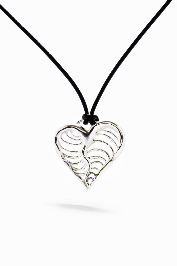 Zalio cord silver-plated heart pendant | Desigual